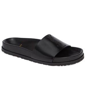 Saint Laurent Joan Leather Slide Sandal 37 1/2